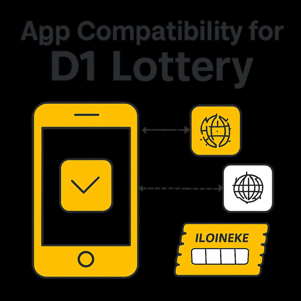 Diagram illustrating D1 Lottery app compatibility aspects.