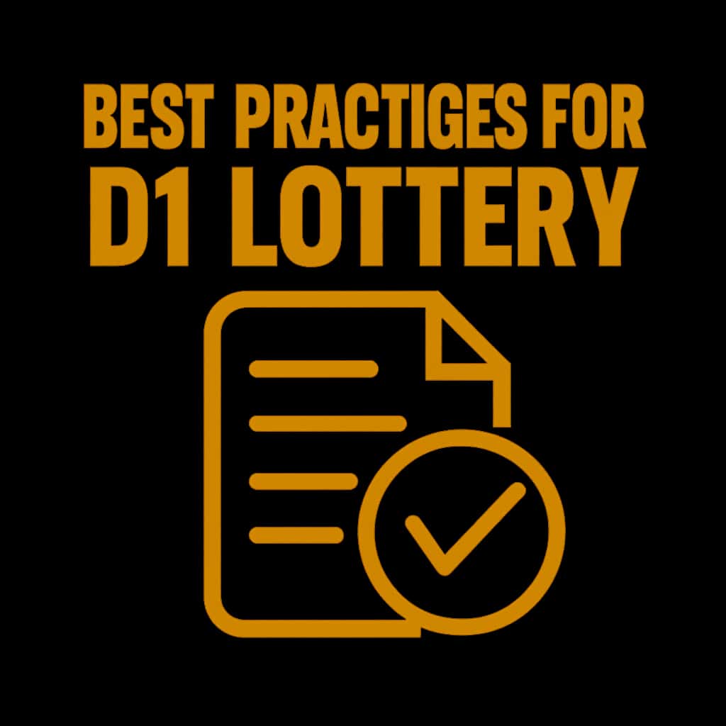 A badge representing Best Practices for D1 Lottery.