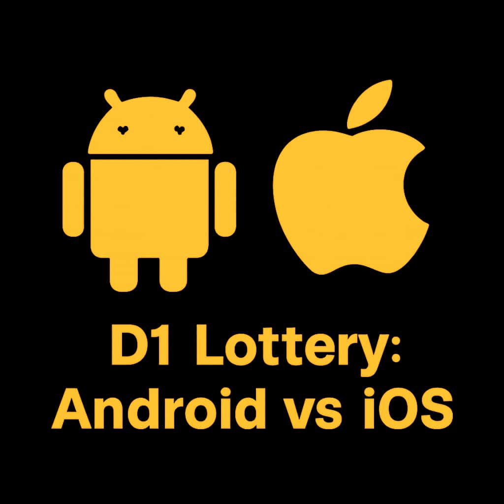 A badge representing D1 Lottery: Android vs iOS guide.