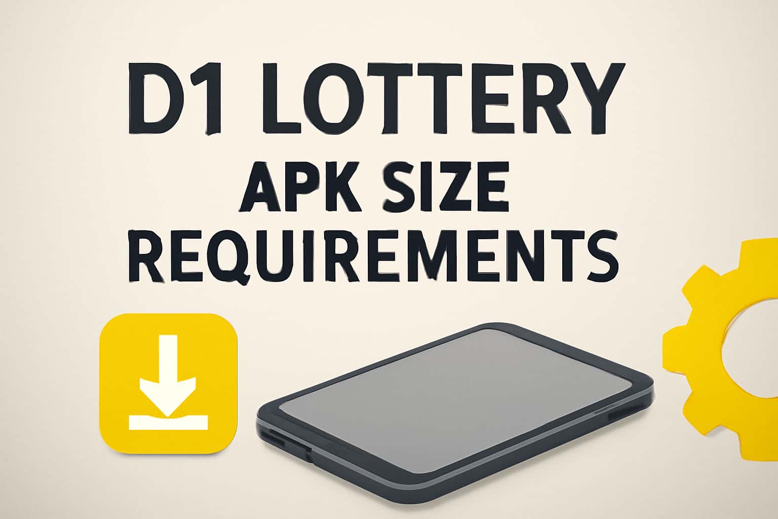 Informational scene illustrating D1 Lottery APK Size Requirements.