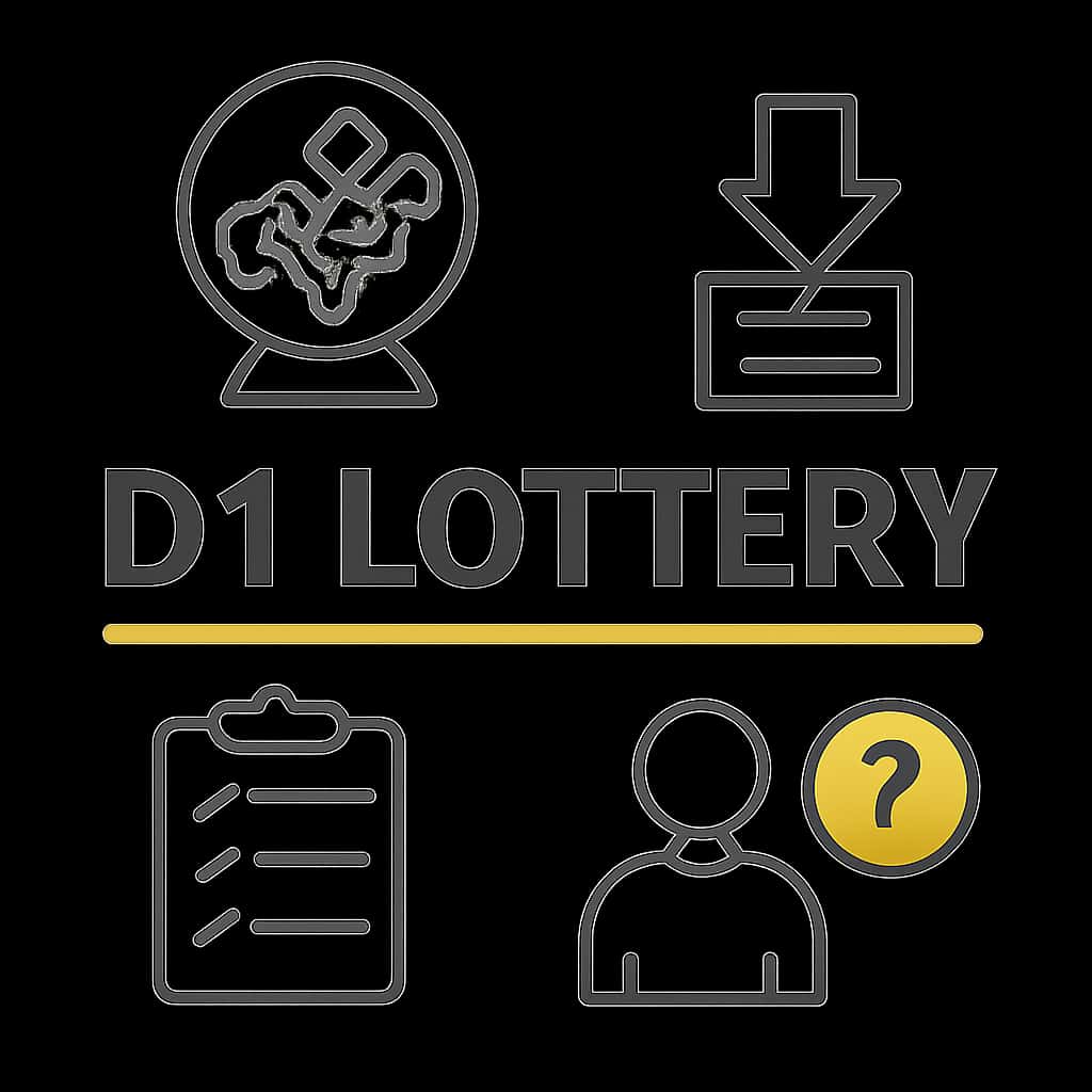 Illustration for D1 Lottery Download steps.