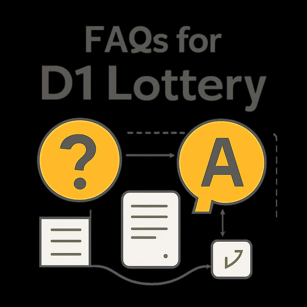 An educational diagram illustrating D1 Lottery app functionalities.