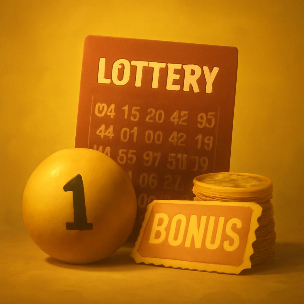 A badge illustrating the D1 Lottery installation process on multiple devices.