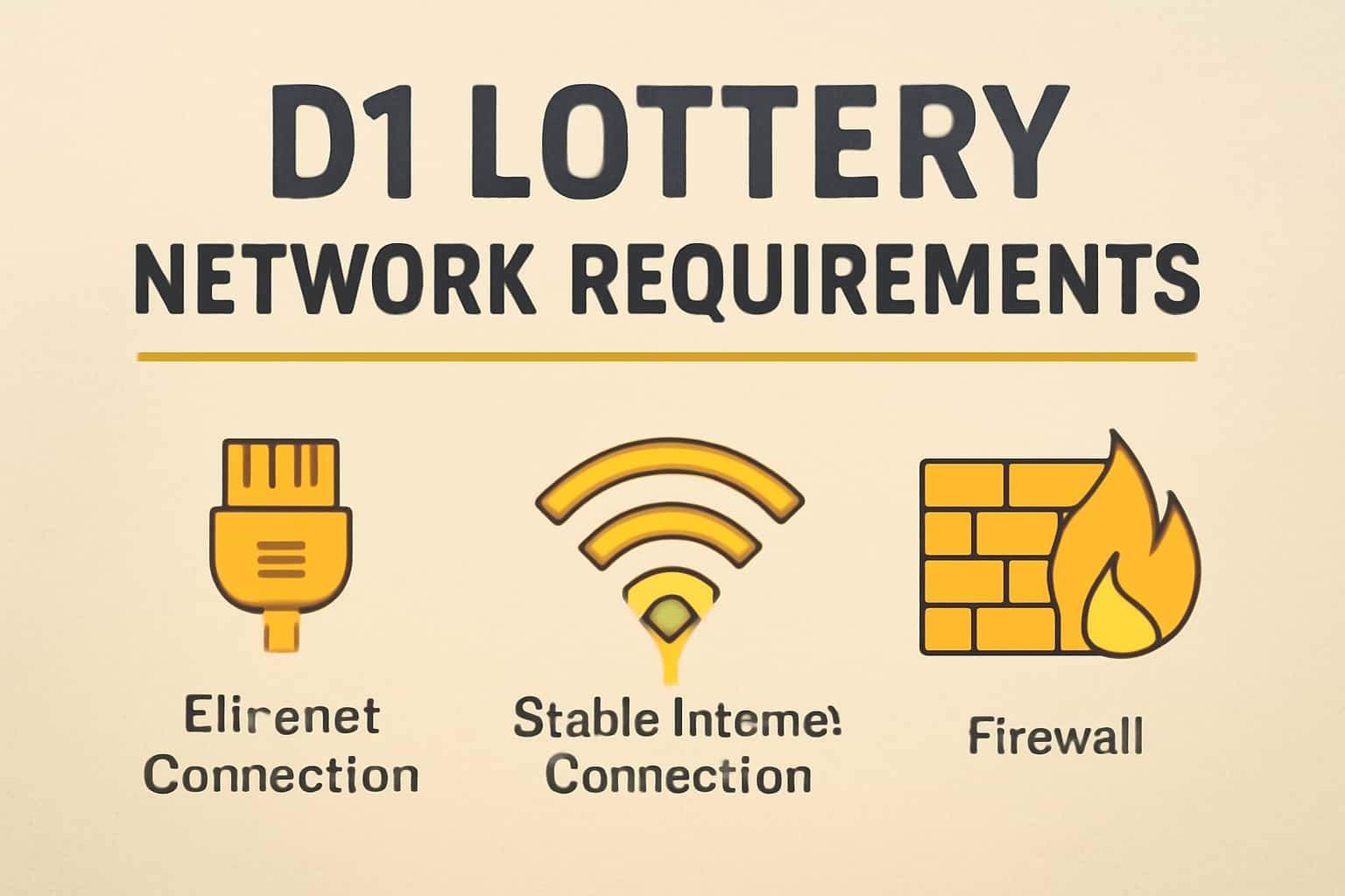 An informational graphic on D1 Lottery Network Requirements.