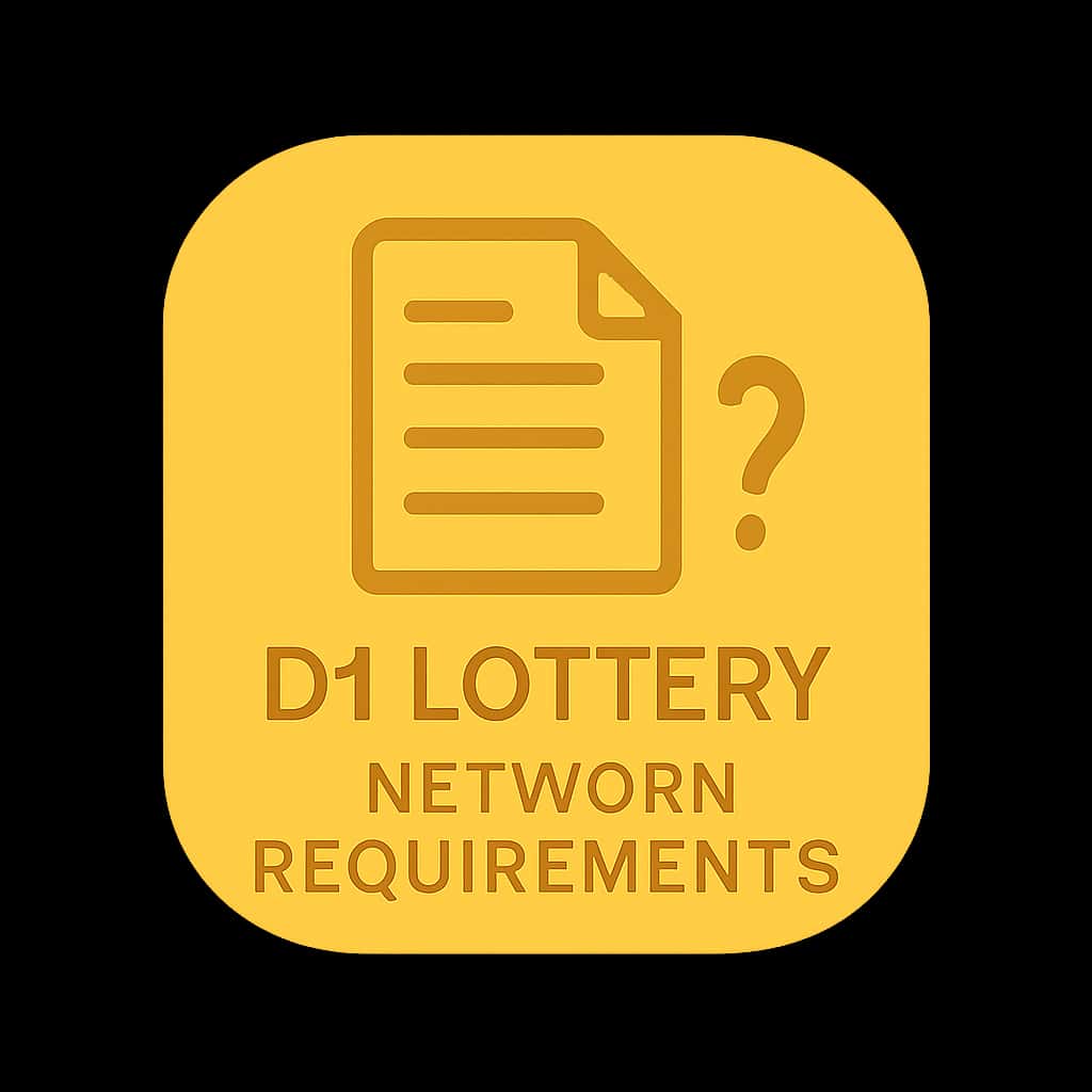 A badge symbolizing D1 Lottery Network Requirements.