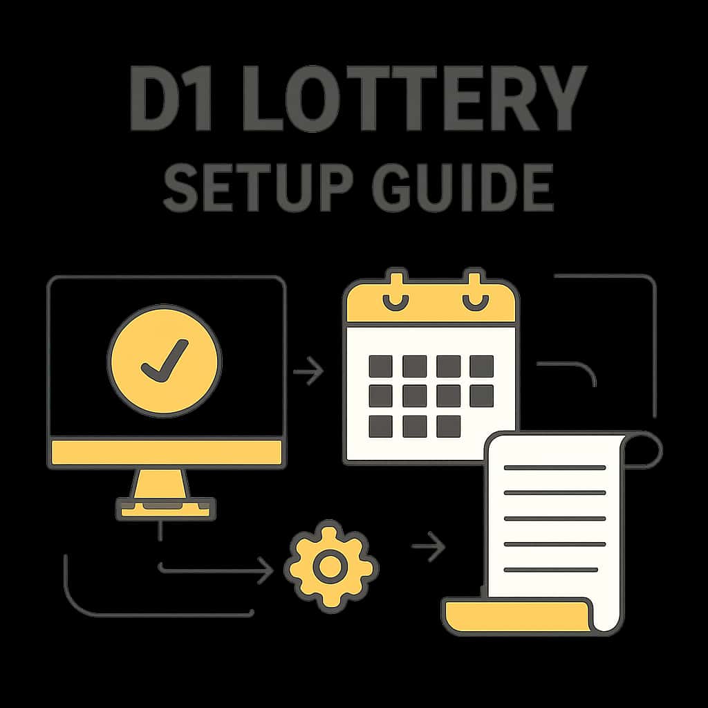 Illustration depicting the installation steps for the D1 Lottery app.