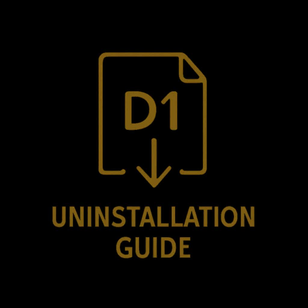 An icon illustrating the D1 Lottery Uninstallation Guide.