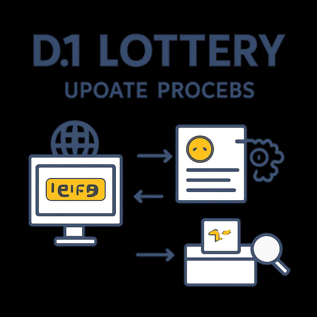 An educational diagram detailing the D1 Lottery update process.