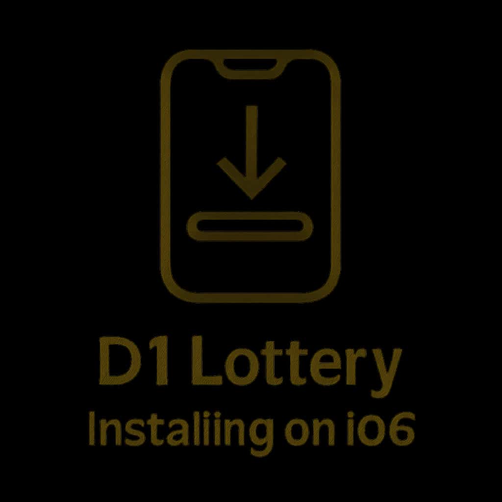 A badge illustrating the guide for installing D1 Lottery on iOS.