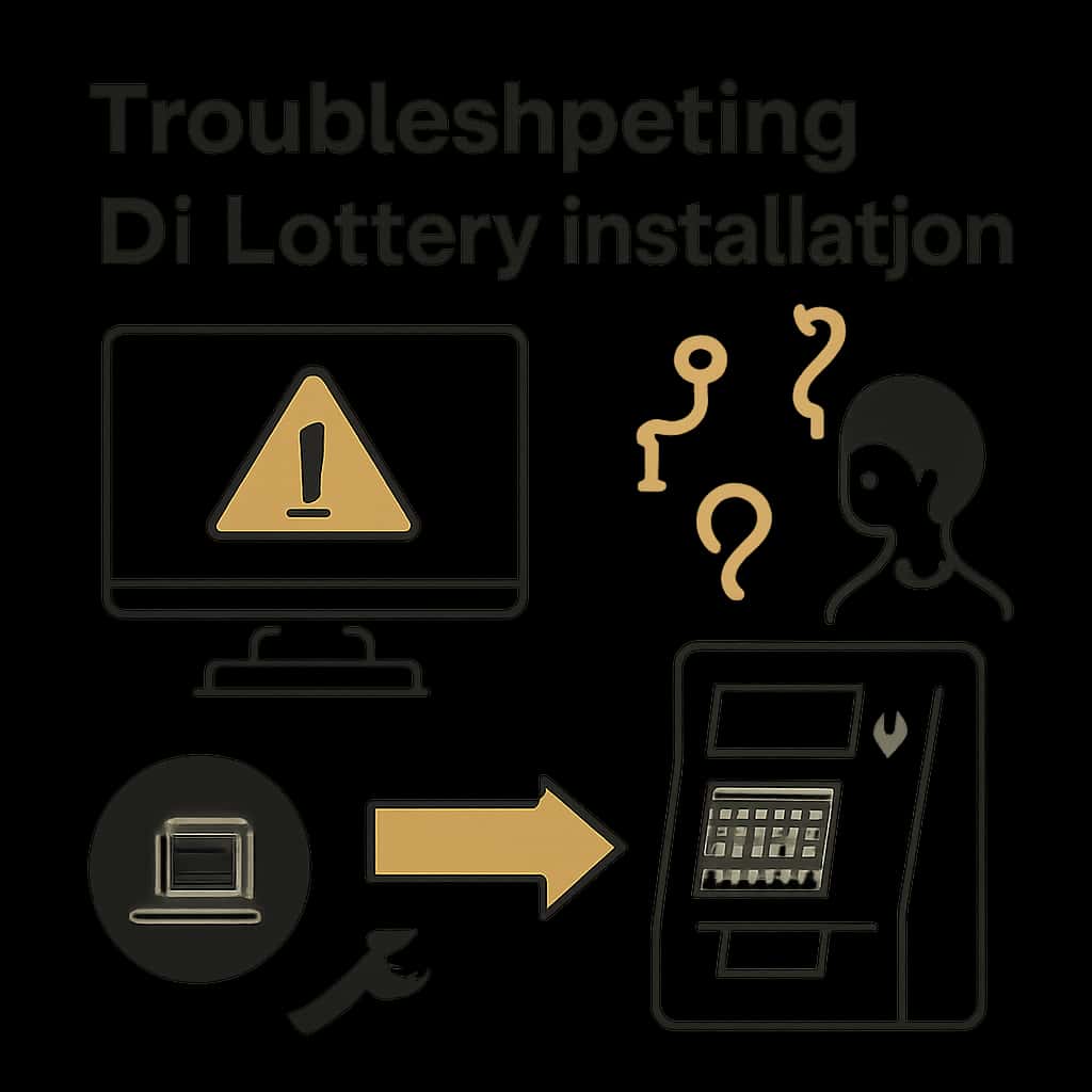 An educational diagram showing troubleshooting methods for D1 Lottery installation.