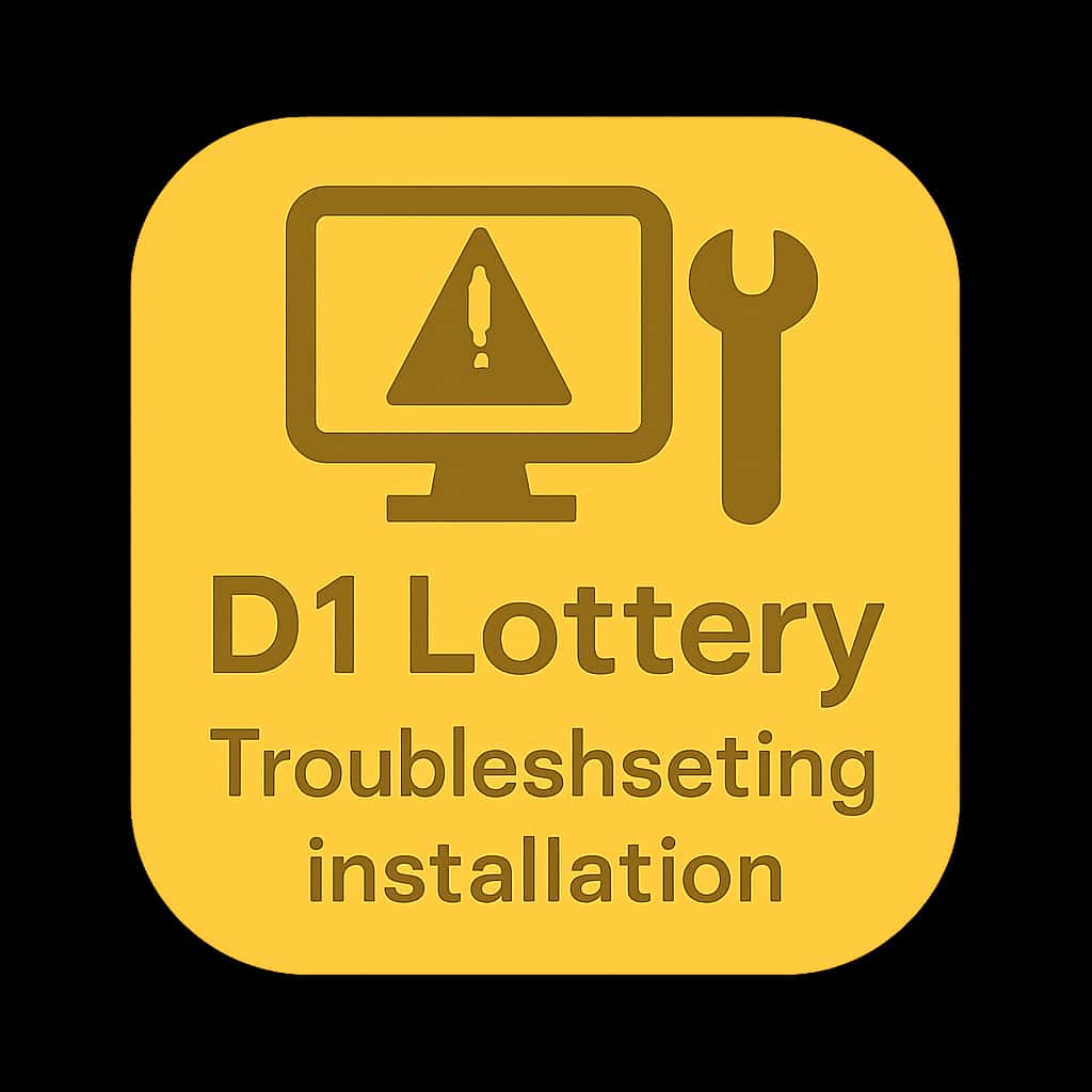 An icon symbolizing D1 Lottery installation troubleshooting.