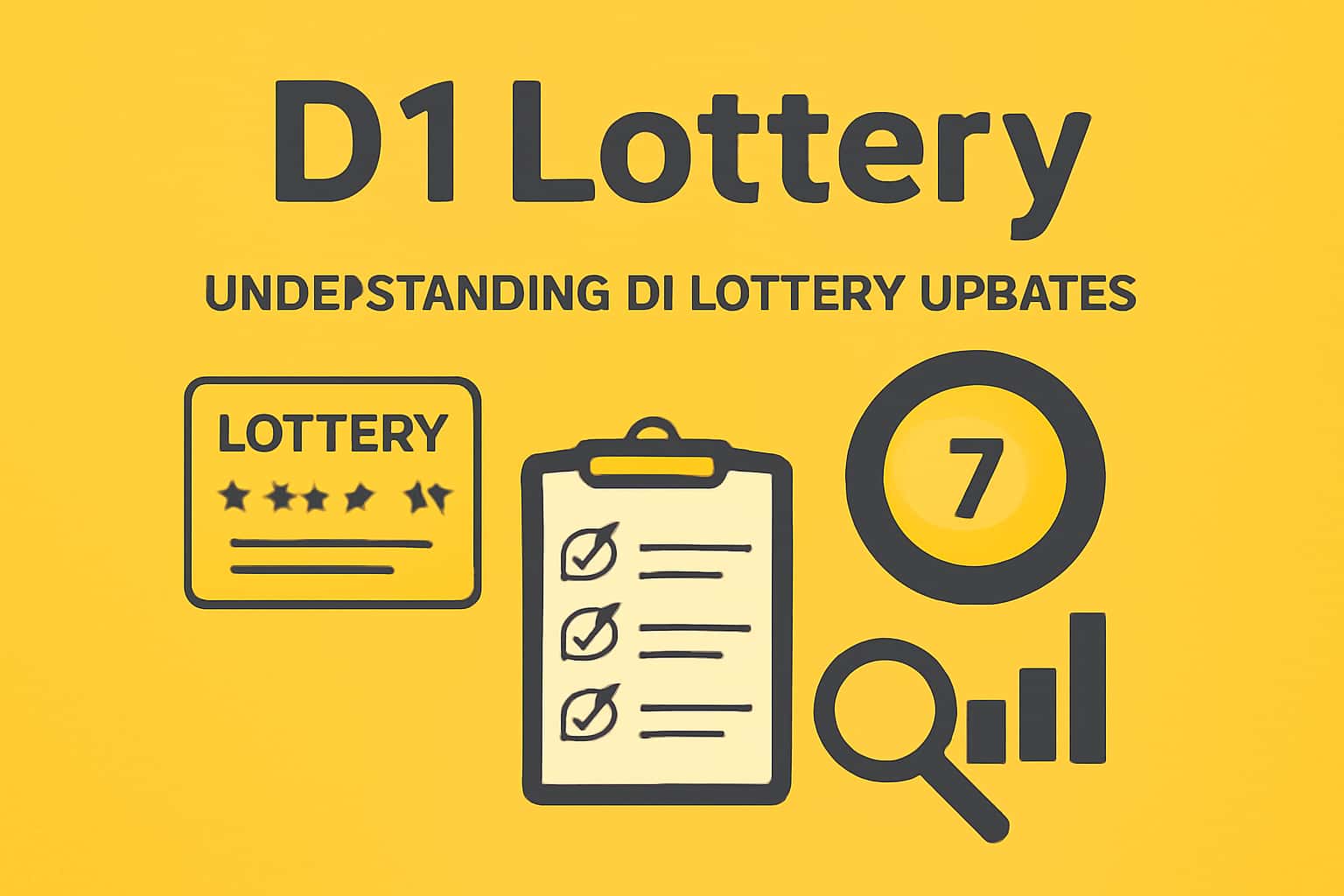Informative scene illustrating D1 Lottery Updates with highlighted text