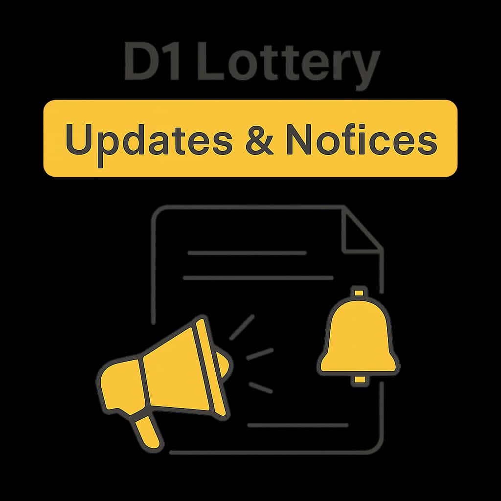 Illustration detailing steps for D1 Lottery Updates & Notices.
